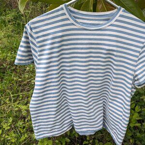 Everlane size XL blue and white striped tee